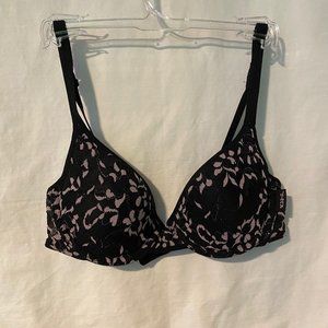 DKNY Black with Pink Accents Lined Bra - Size 34B